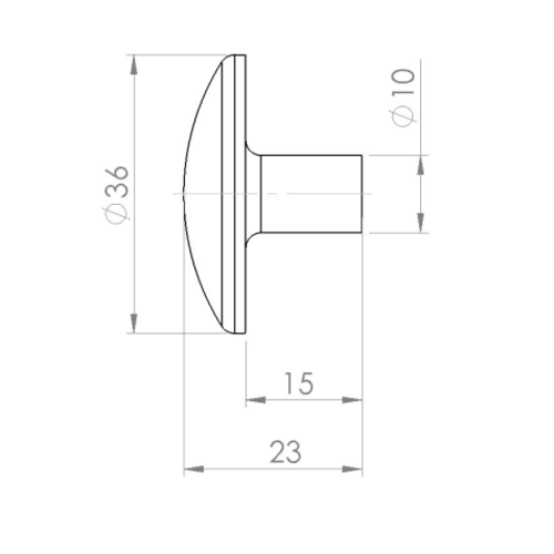 Technical drawing Door handle AC031