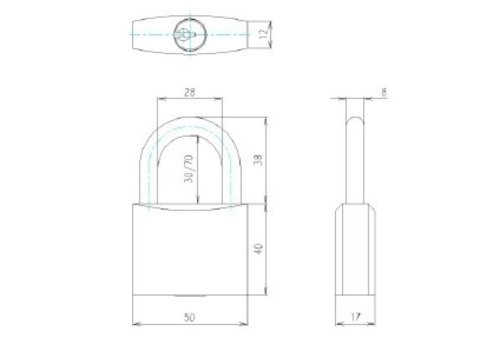 Technical drawing Padlock Sonico