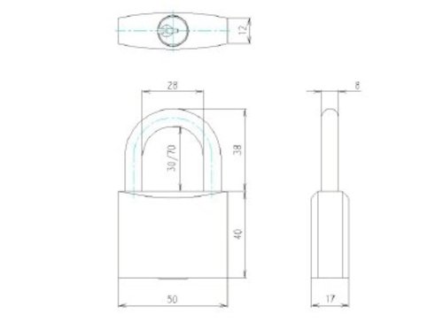 Technical drawing Padlock Sonico