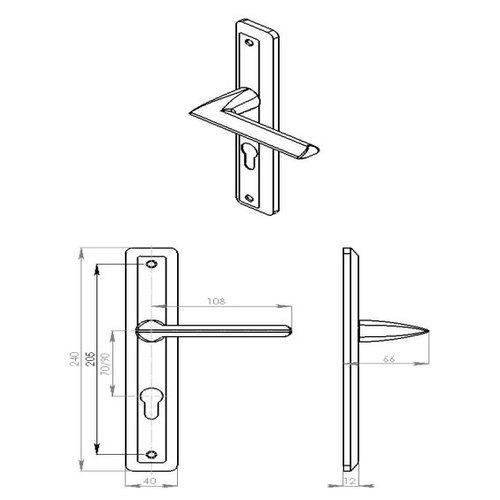 Technical drawing Door handles Varna