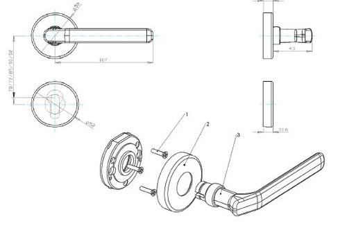 Technical drawing Door handle Gabrovo