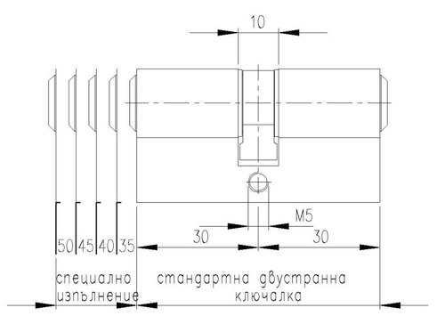 Technical drawing Cylinder Sonico